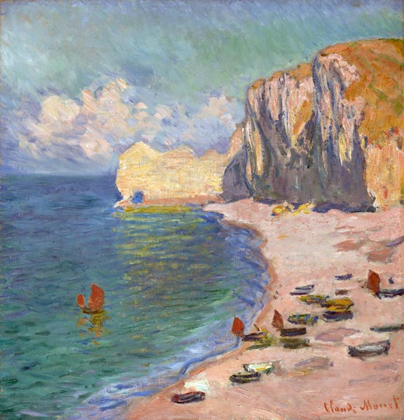 ‘Étretat, The Beach and the Falaise d’Amont’ - Claude Monet (French, 1840-1926)