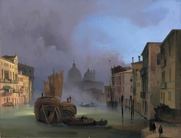 The Grand Canal, Venice, From The Ponte Dell’accademia, With Santa Maria Della Salute - Ippolito Caffi (Italian, 1809 - 1866)