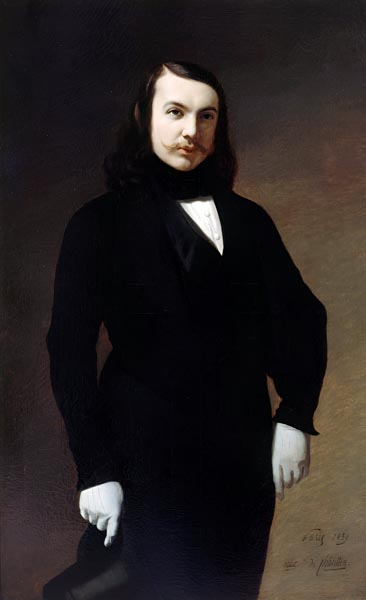 Portrait of Théophile Gautier (1811-1872), poet, novelist, and critic (1839) - Auguste de Châtillon (French, 1808 - 1881)