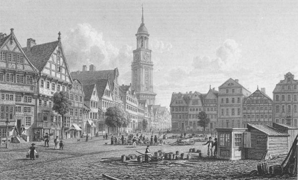 View of the Großneumarkt in Hamburg - Thomas Higham, 1828