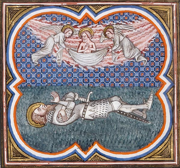 Death of Roland from the Grandes Chroniques de France, Paris, BNF, Fr. 2813, fol. 122v