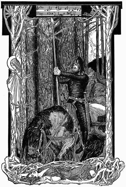 Parsifal on the Quest for the Holy Grail - illustration by Franz Stassen