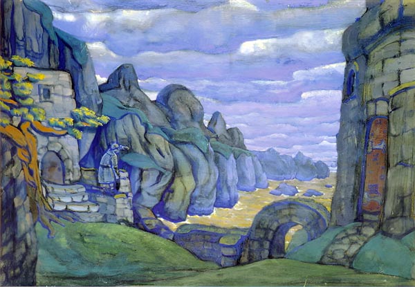 Tristan's castle in Brittany - Nicholas Roerich (Russian 1874-1947)