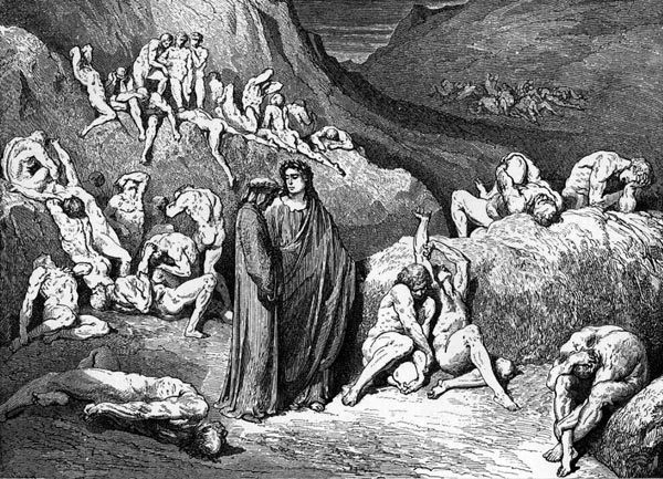 Dante Alighieri, La Divina Commedia, L'Inferno (The Divine Comedy, Hell) -  Canto XXXI (31): illustration by Gustave Doré for lines 82-84 'This proud  one / Would of his strength against almighty Jove /
